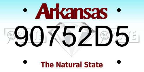 90752D5 Arkansas License Plate