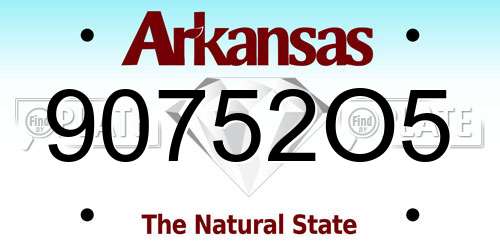 90752O5 Arkansas License Plate