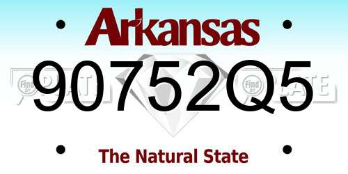 90752Q5 Arkansas License Plate