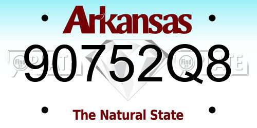 90752Q8 Arkansas License Plate