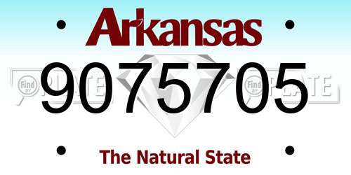 9075705 Arkansas License Plate