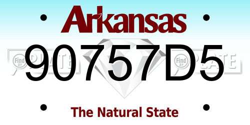 90757D5 Arkansas License Plate