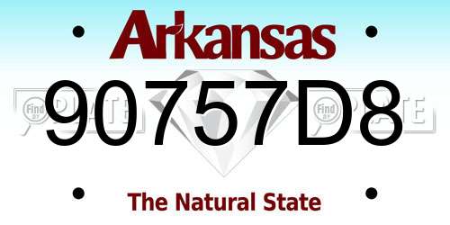 90757D8 Arkansas License Plate