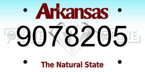 9078205 Arkansas License Plate