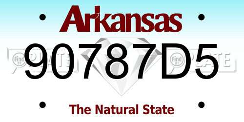 90787D5 Arkansas License Plate
