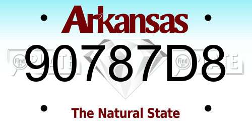 90787D8 Arkansas License Plate