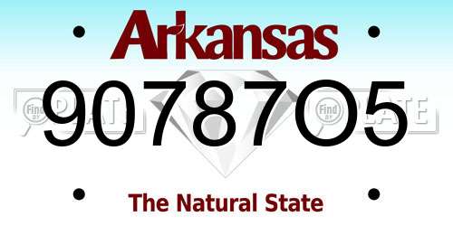 90787O5 Arkansas License Plate