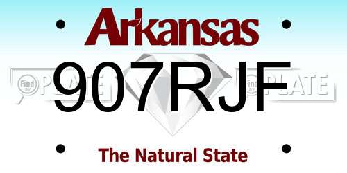 907RJF Arkansas License Plate