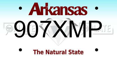 907XMP Arkansas License Plate
