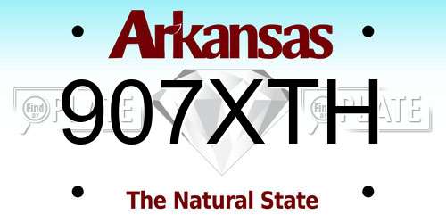 907XTH Arkansas License Plate