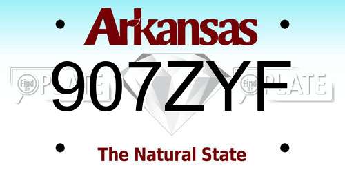 907ZYF Arkansas License Plate
