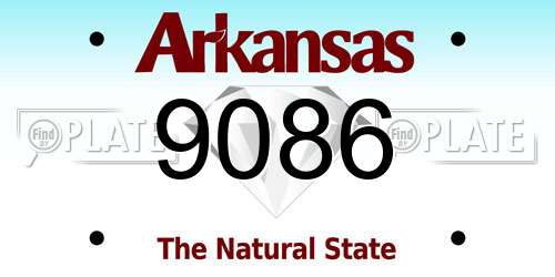 9086 Arkansas License Plate