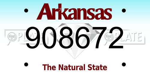 908672 Arkansas License Plate