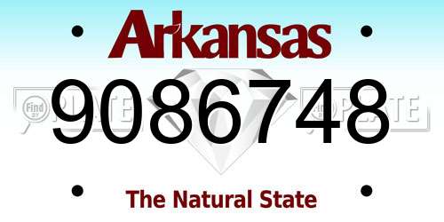9086748 Arkansas License Plate
