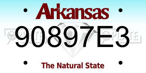90897E3 Arkansas License Plate