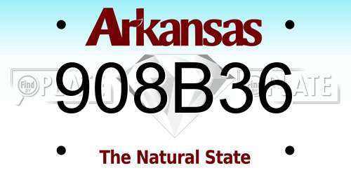 908B36 Arkansas License Plate