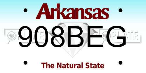 908BEG Arkansas License Plate