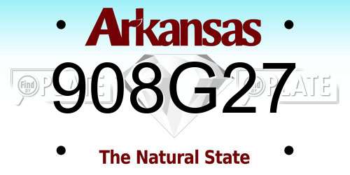 908G27 Arkansas License Plate