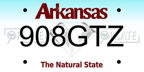 908GTZ Arkansas License Plate