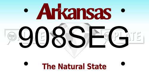 908SEG Arkansas License Plate