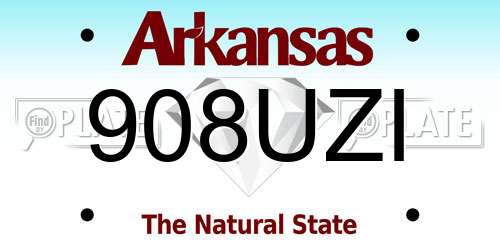 908UZI Arkansas License Plate