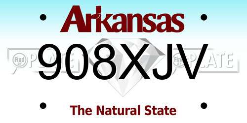 908XJV Arkansas License Plate