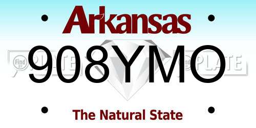 908YMO Arkansas License Plate