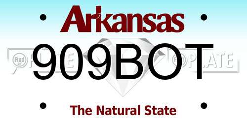 909BOT Arkansas License Plate