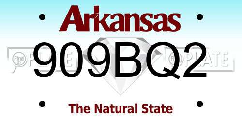 909BQ2 Arkansas License Plate