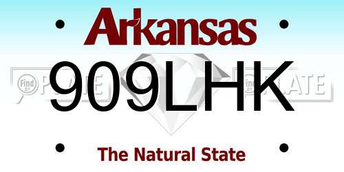 909LHK Arkansas License Plate