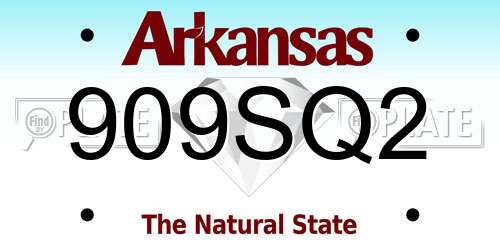 909SQ2 Arkansas License Plate