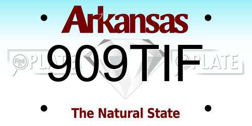 909TIF Arkansas License Plate