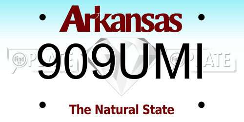909UMI Arkansas License Plate