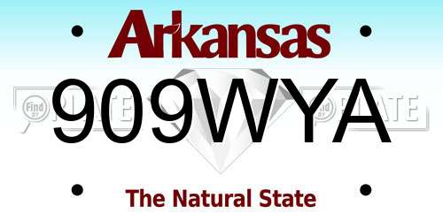 909WYA Arkansas License Plate