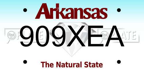 909XEA Arkansas License Plate