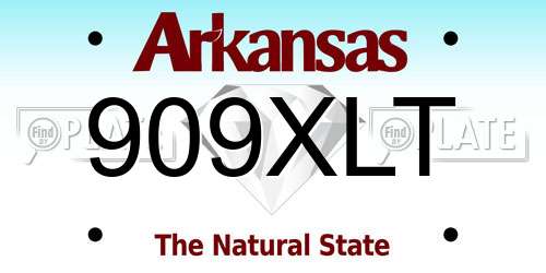 909XLT Arkansas License Plate