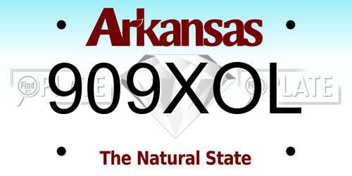 909XOL Arkansas License Plate