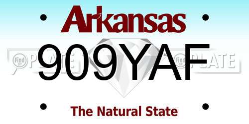 909YAF Arkansas License Plate