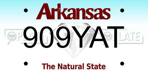 909YAT Arkansas License Plate
