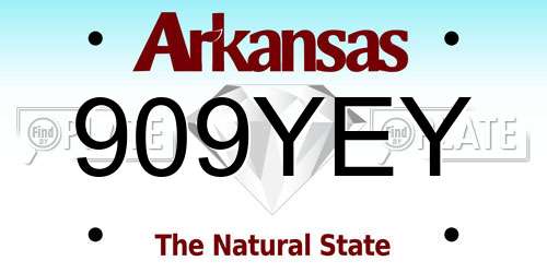 909YEY Arkansas License Plate