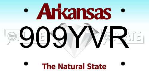 909YVR Arkansas License Plate