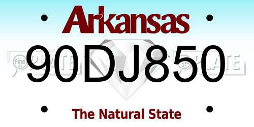 90DJ850 Arkansas License Plate