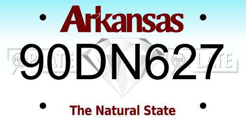 90DN627 Arkansas License Plate