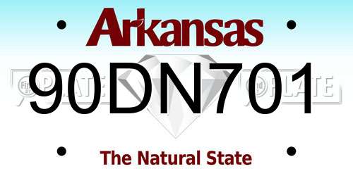 90DN701 Arkansas License Plate