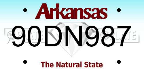 90DN987 Arkansas License Plate