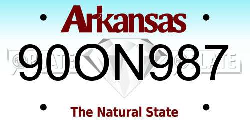 90ON987 Arkansas License Plate