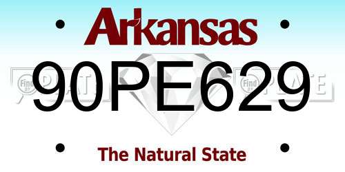 90PE629 Arkansas License Plate