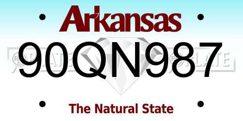 90QN987 Arkansas License Plate