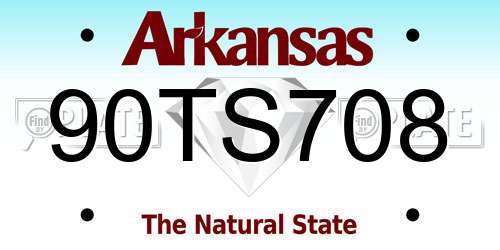90TS708 Arkansas License Plate