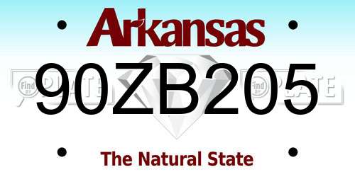 90ZB205 Arkansas License Plate